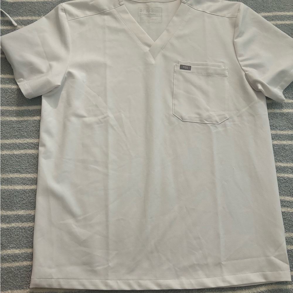 Figs White Short Sleeve scrub top